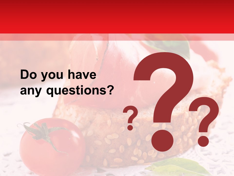 A Piece Of Bread With Meat And Tomatoes On It PowerPoint Template