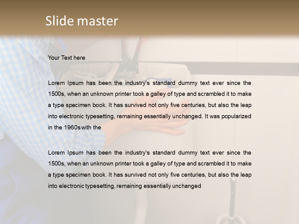 A Man Fixing A Toilet In A Bathroom PowerPoint Template