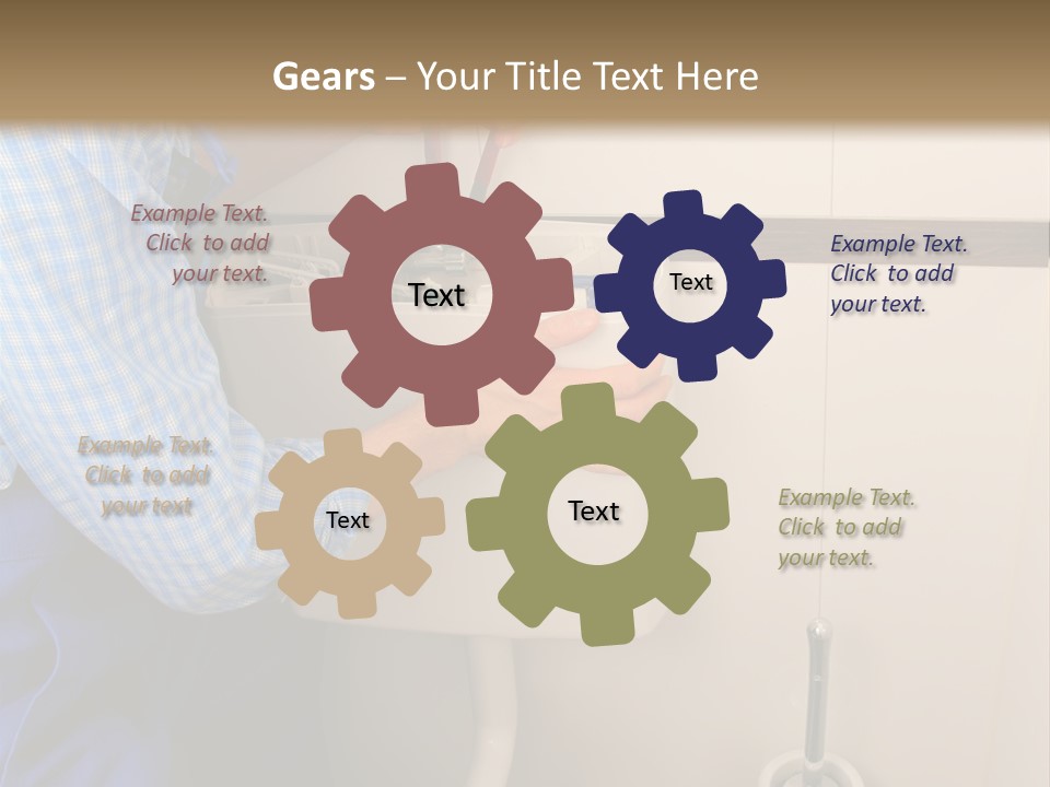 A Man Fixing A Toilet In A Bathroom PowerPoint Template