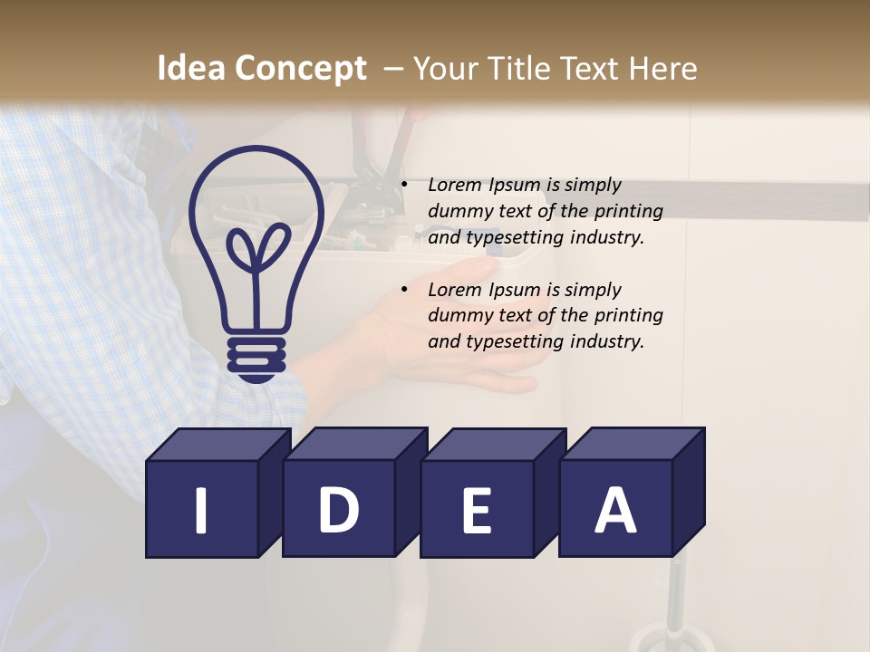 A Man Fixing A Toilet In A Bathroom PowerPoint Template