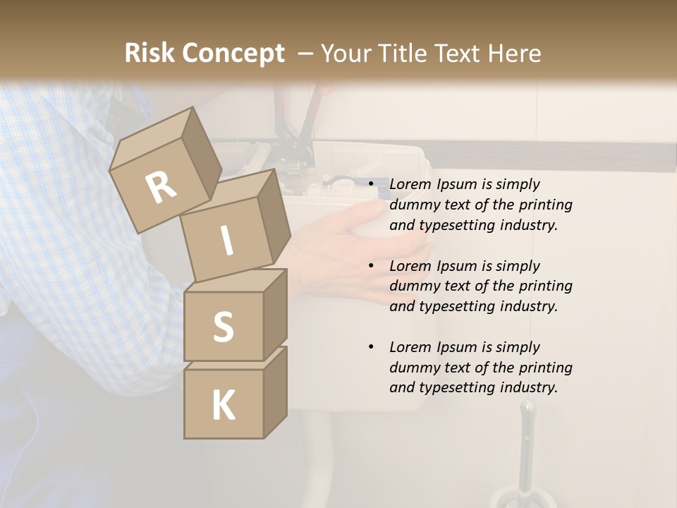 A Man Fixing A Toilet In A Bathroom PowerPoint Template