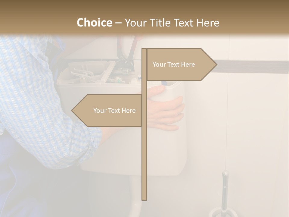 A Man Fixing A Toilet In A Bathroom PowerPoint Template