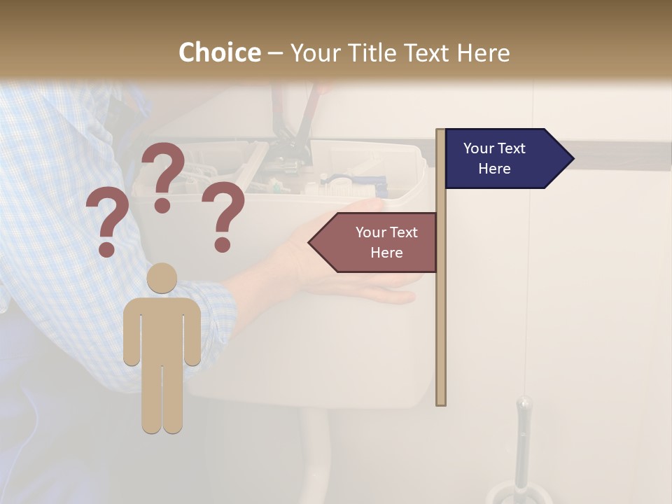 A Man Fixing A Toilet In A Bathroom PowerPoint Template