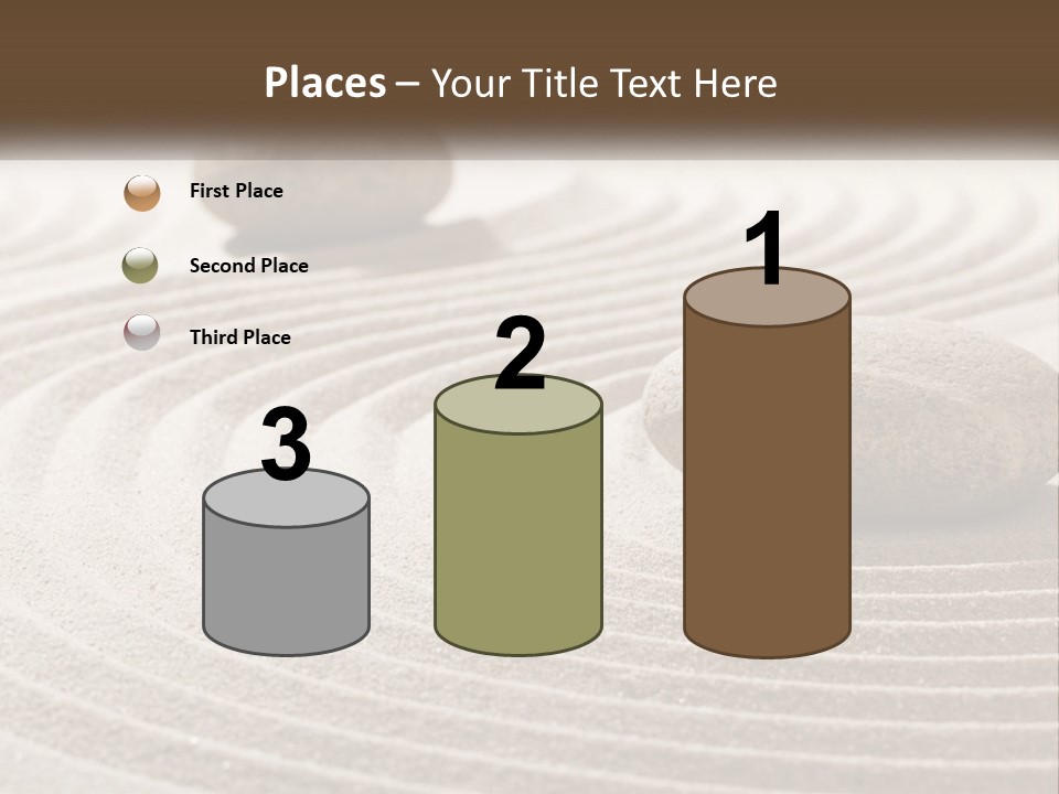 Two Rocks Sitting On Top Of A Sandy Area PowerPoint Template