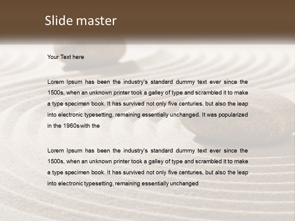 Two Rocks Sitting On Top Of A Sandy Area PowerPoint Template