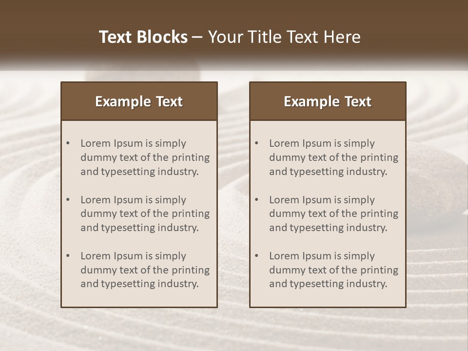 Two Rocks Sitting On Top Of A Sandy Area PowerPoint Template
