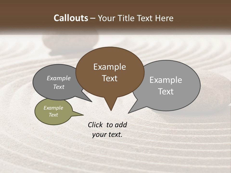 Two Rocks Sitting On Top Of A Sandy Area PowerPoint Template