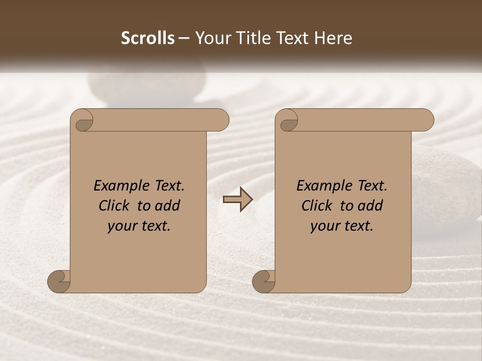 Two Rocks Sitting On Top Of A Sandy Area PowerPoint Template