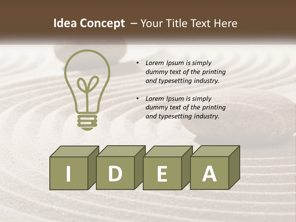 Two Rocks Sitting On Top Of A Sandy Area PowerPoint Template