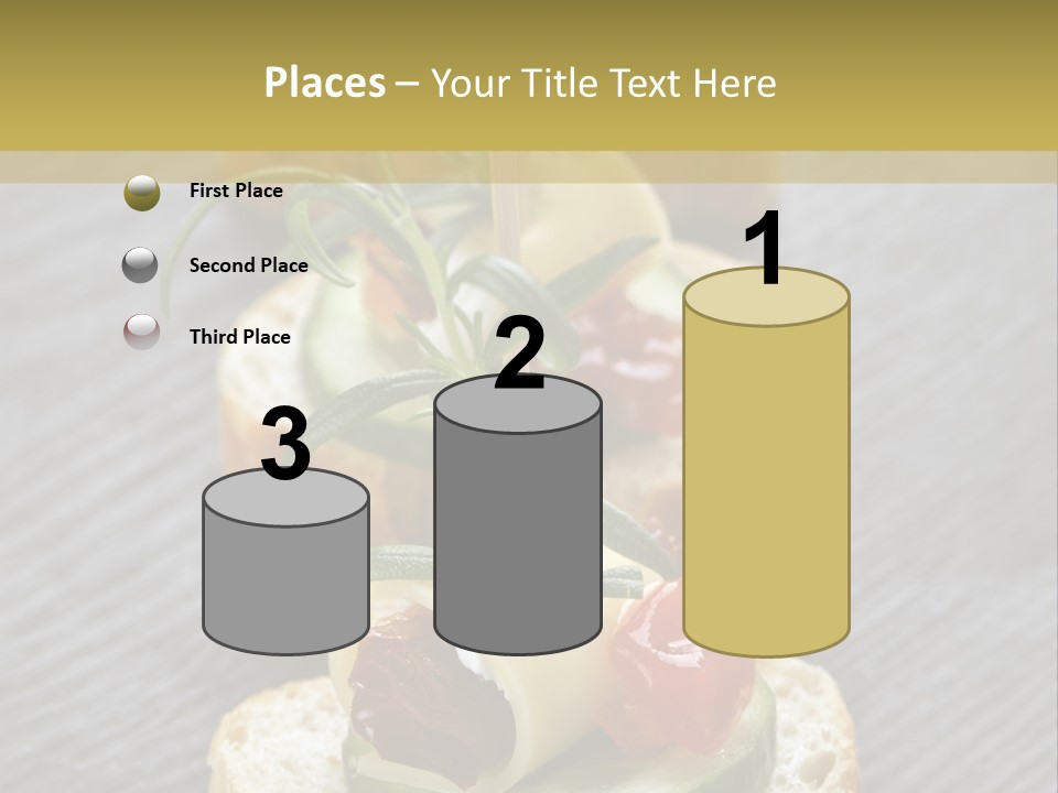 A Long Line Of Appetizers On A Table PowerPoint Template