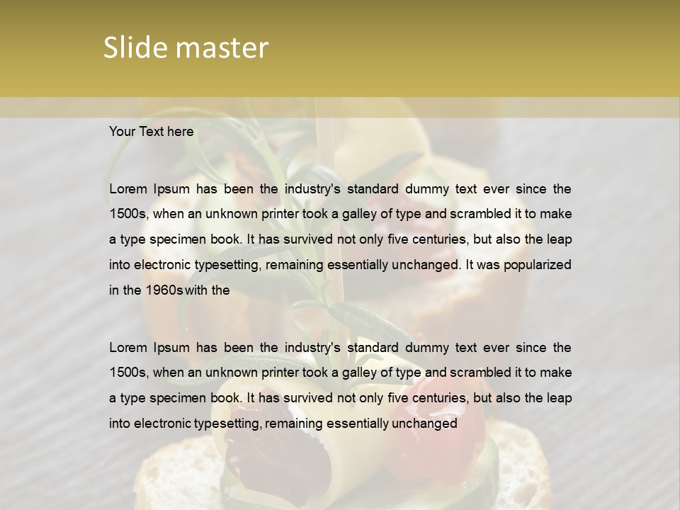 A Long Line Of Appetizers On A Table PowerPoint Template