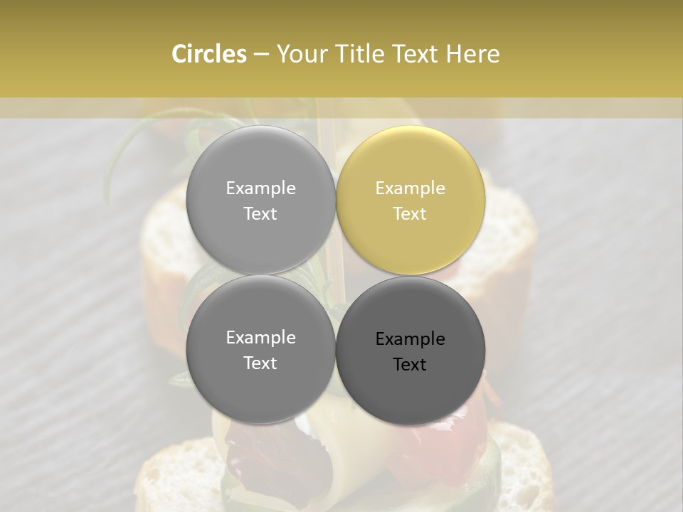 A Long Line Of Appetizers On A Table PowerPoint Template