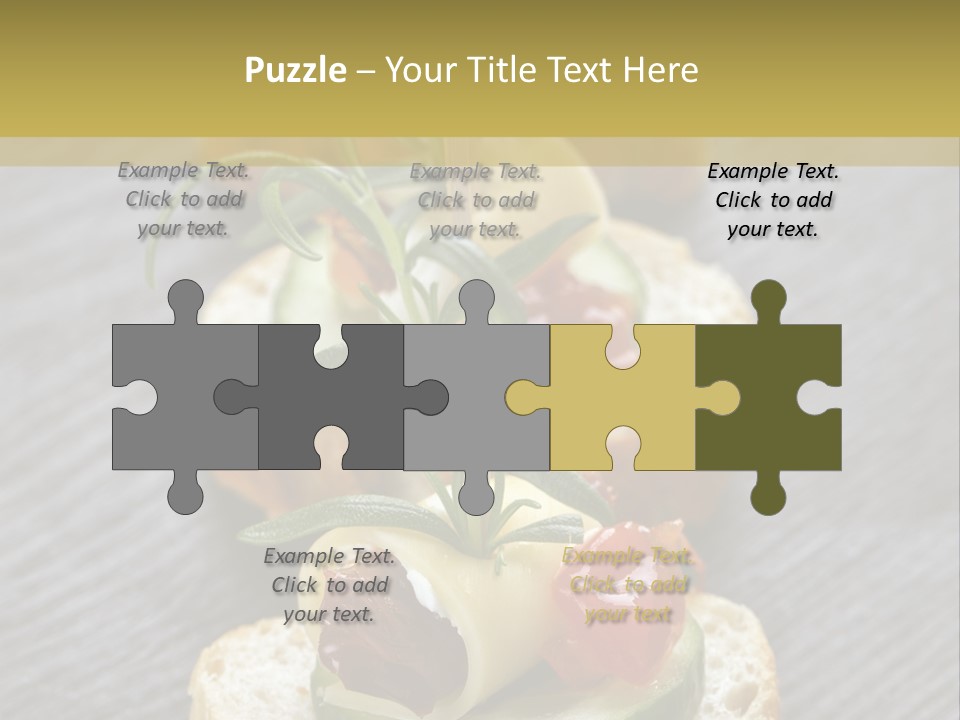 A Long Line Of Appetizers On A Table PowerPoint Template