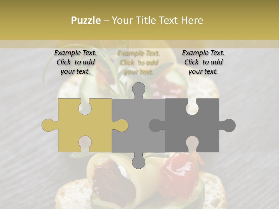 A Long Line Of Appetizers On A Table PowerPoint Template