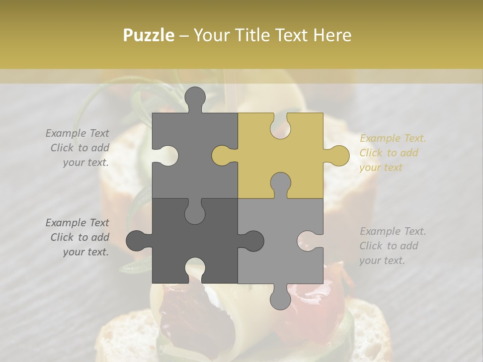 A Long Line Of Appetizers On A Table PowerPoint Template