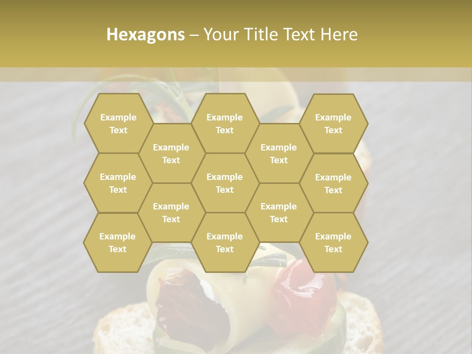 A Long Line Of Appetizers On A Table PowerPoint Template
