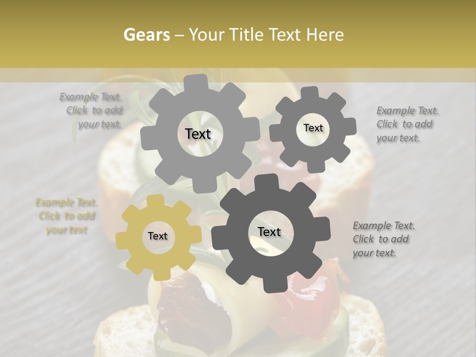 A Long Line Of Appetizers On A Table PowerPoint Template