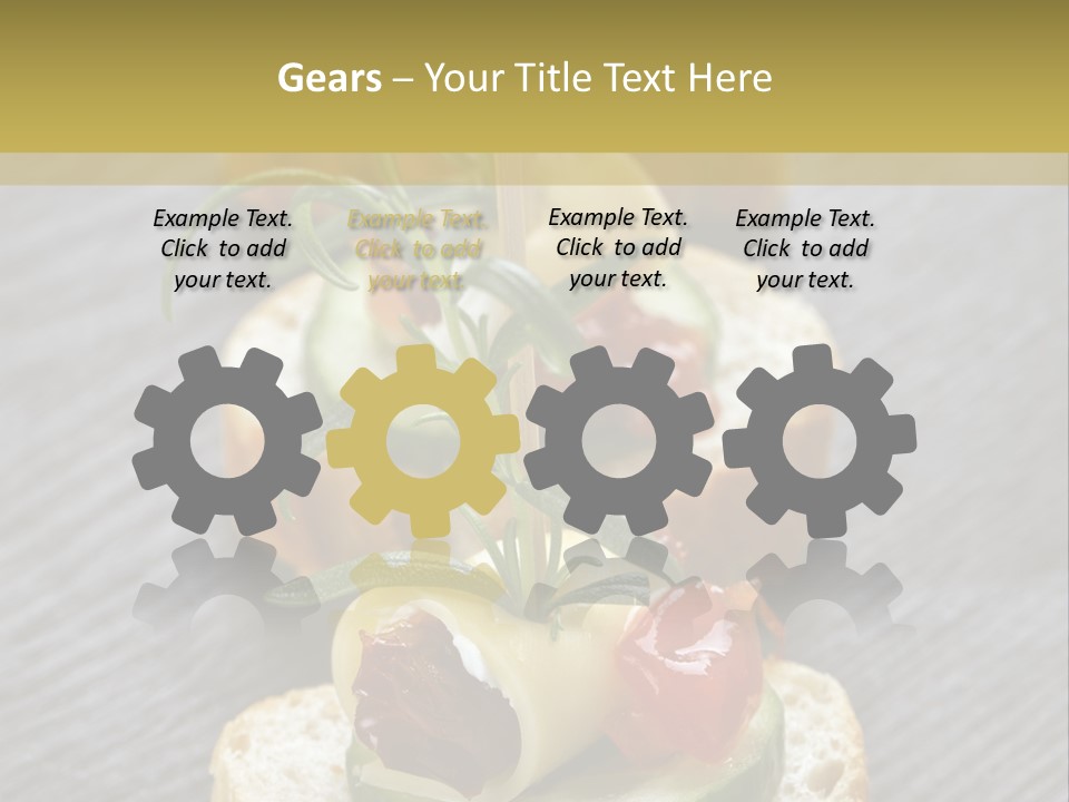 A Long Line Of Appetizers On A Table PowerPoint Template