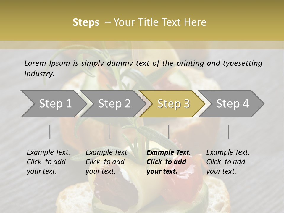 A Long Line Of Appetizers On A Table PowerPoint Template