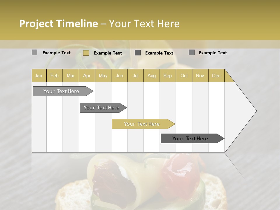 A Long Line Of Appetizers On A Table PowerPoint Template