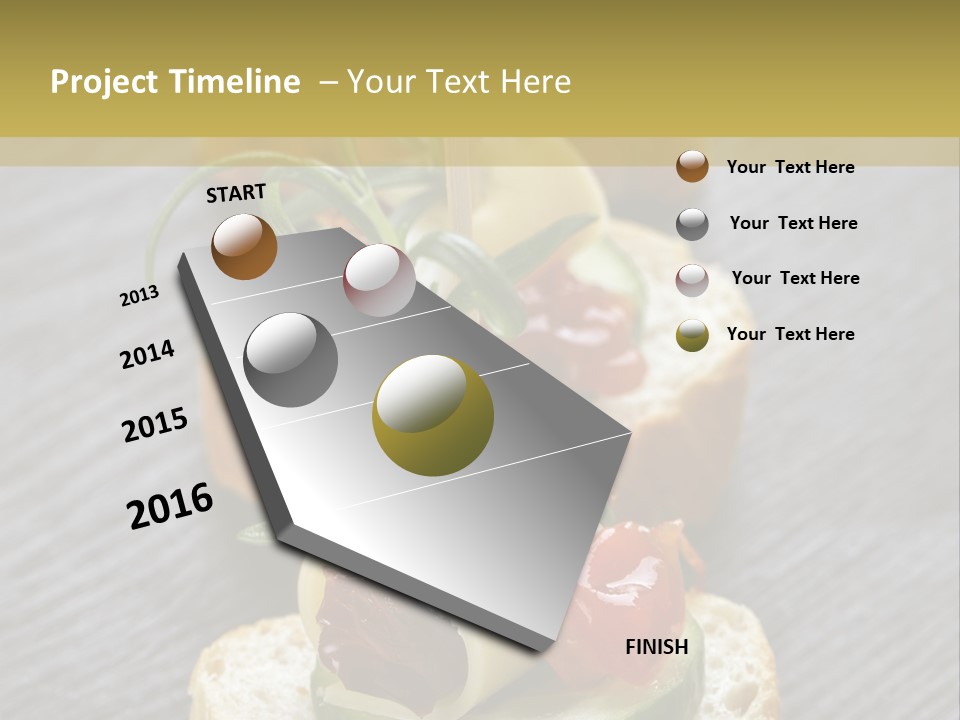 A Long Line Of Appetizers On A Table PowerPoint Template