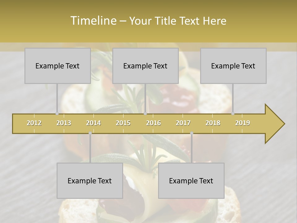 A Long Line Of Appetizers On A Table PowerPoint Template