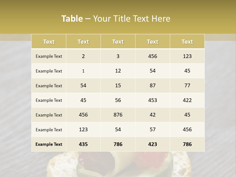 A Long Line Of Appetizers On A Table PowerPoint Template