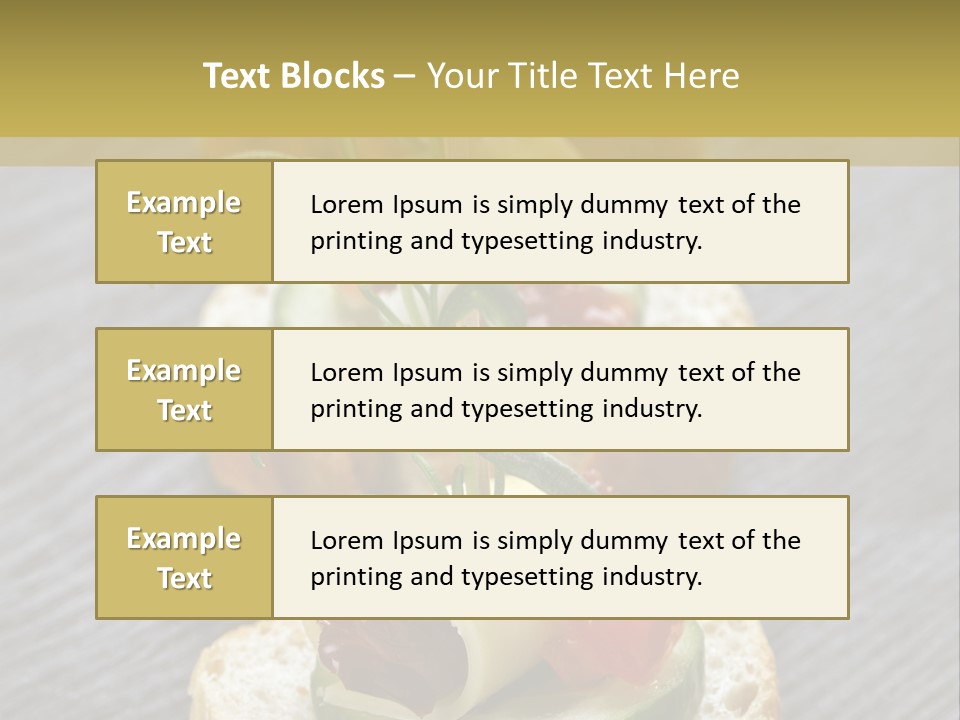 A Long Line Of Appetizers On A Table PowerPoint Template