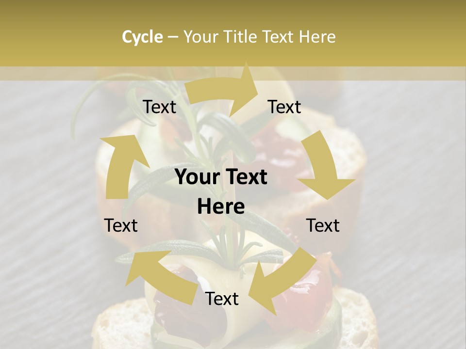 A Long Line Of Appetizers On A Table PowerPoint Template