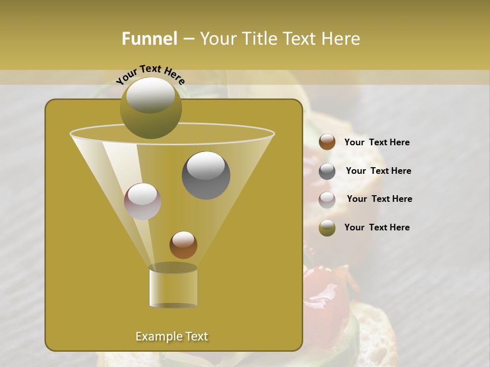 A Long Line Of Appetizers On A Table PowerPoint Template
