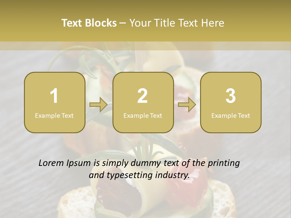 A Long Line Of Appetizers On A Table PowerPoint Template