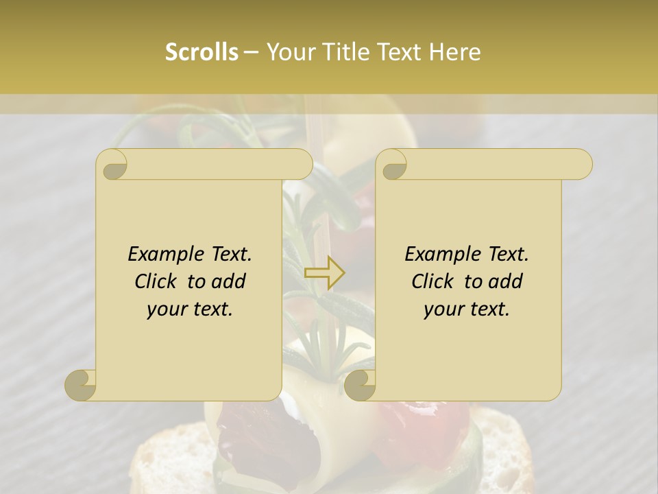 A Long Line Of Appetizers On A Table PowerPoint Template