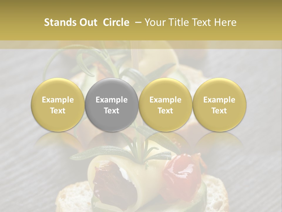 A Long Line Of Appetizers On A Table PowerPoint Template