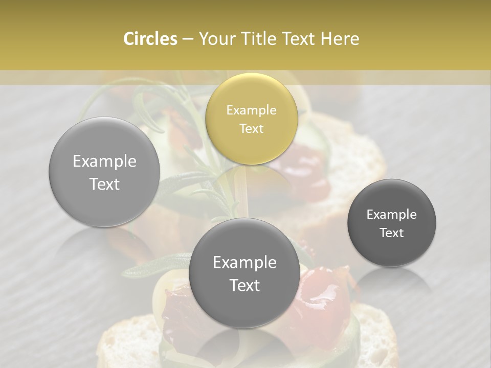 A Long Line Of Appetizers On A Table PowerPoint Template