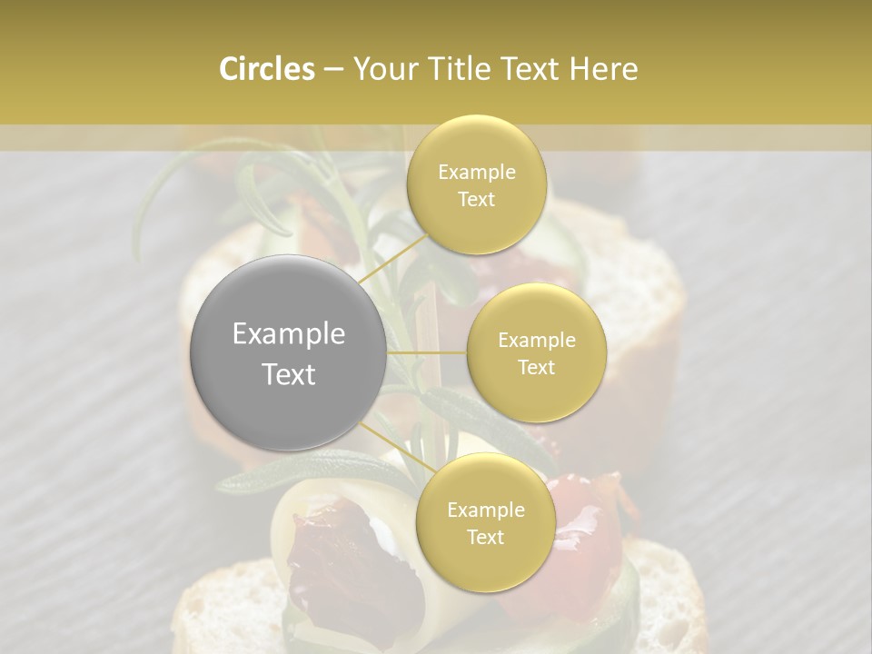 A Long Line Of Appetizers On A Table PowerPoint Template