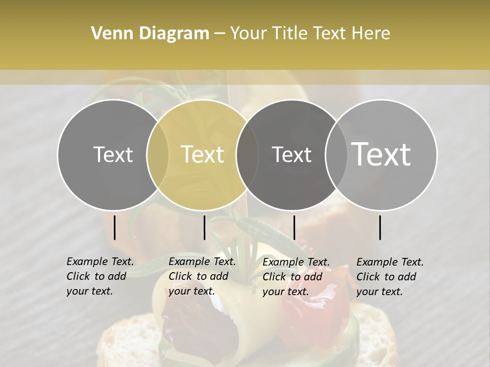 A Long Line Of Appetizers On A Table PowerPoint Template