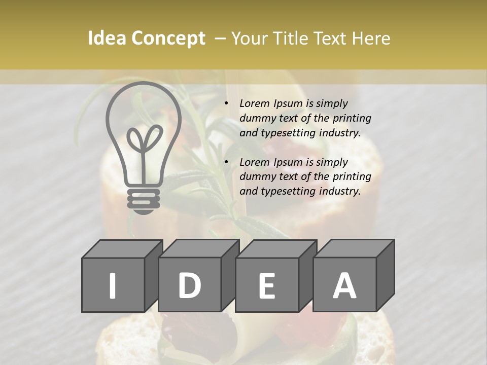 A Long Line Of Appetizers On A Table PowerPoint Template