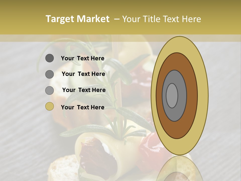 A Long Line Of Appetizers On A Table PowerPoint Template
