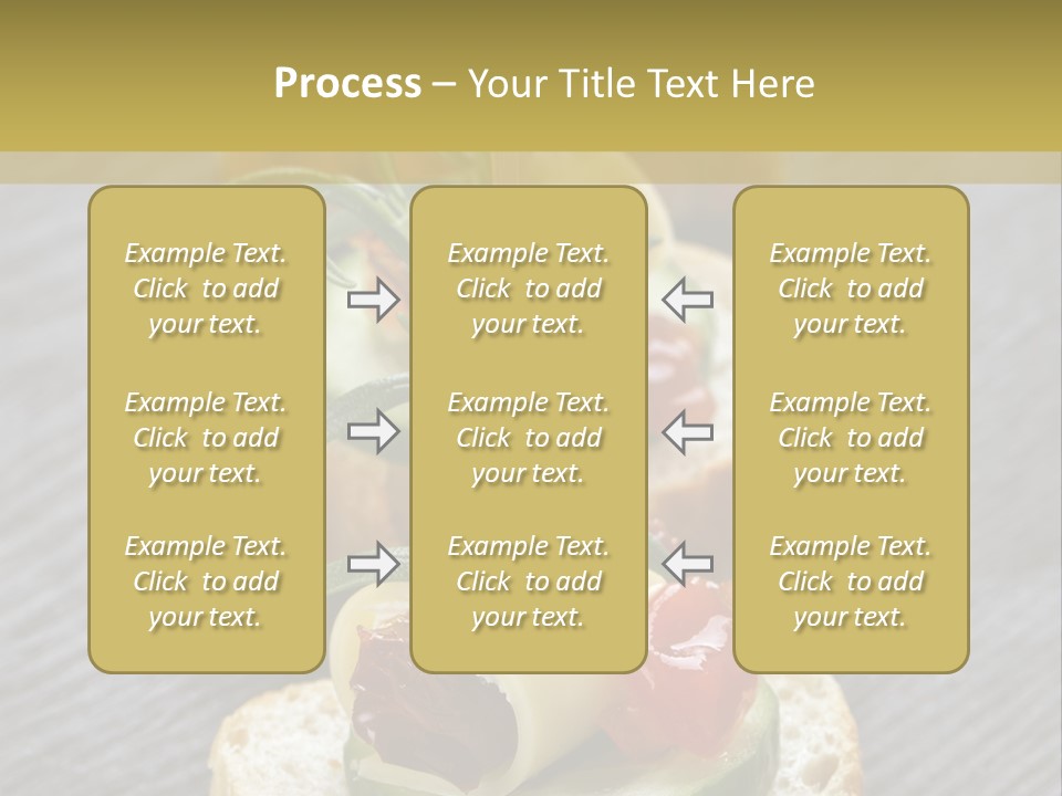 A Long Line Of Appetizers On A Table PowerPoint Template