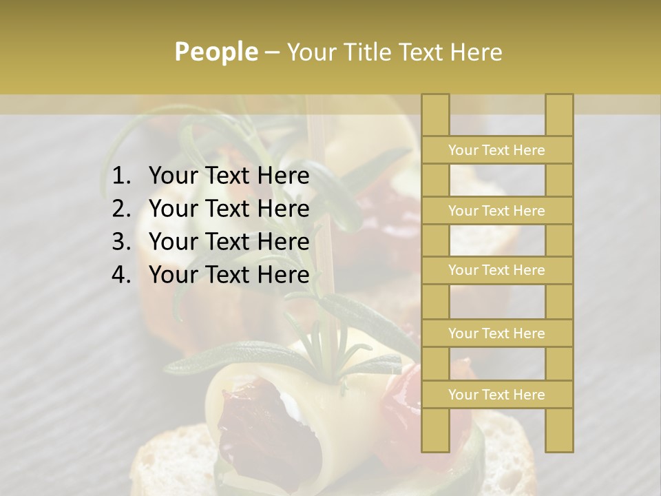A Long Line Of Appetizers On A Table PowerPoint Template