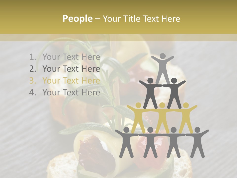 A Long Line Of Appetizers On A Table PowerPoint Template