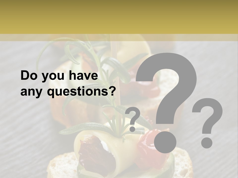 A Long Line Of Appetizers On A Table PowerPoint Template