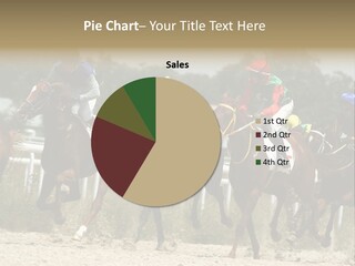 A Group Of Jockeys Racing Horses Around A Track PowerPoint Template
