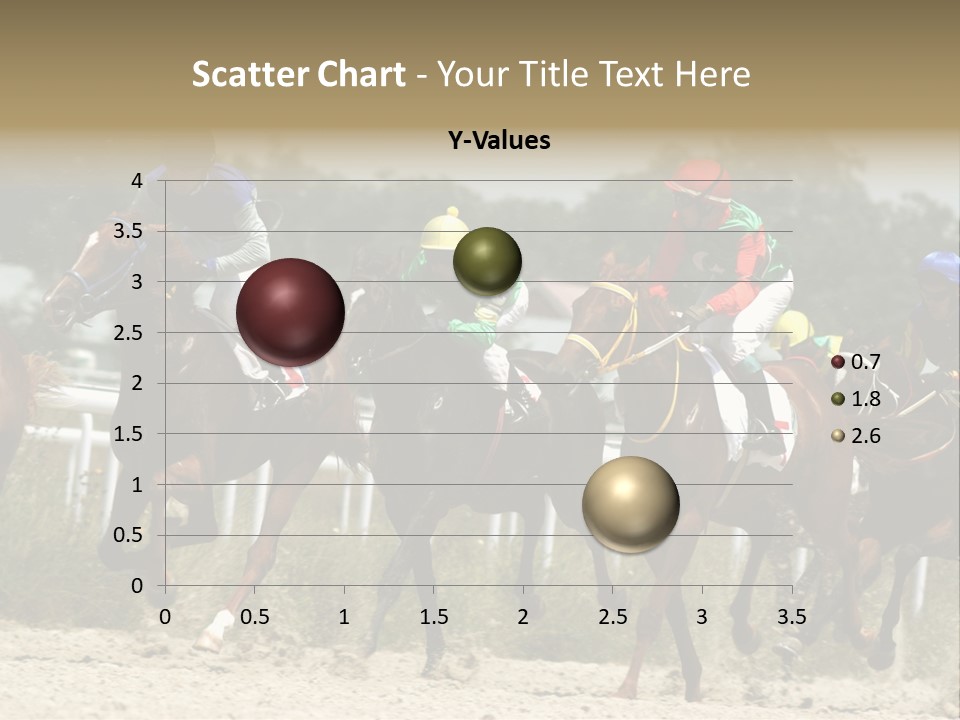 A Group Of Jockeys Racing Horses Around A Track PowerPoint Template