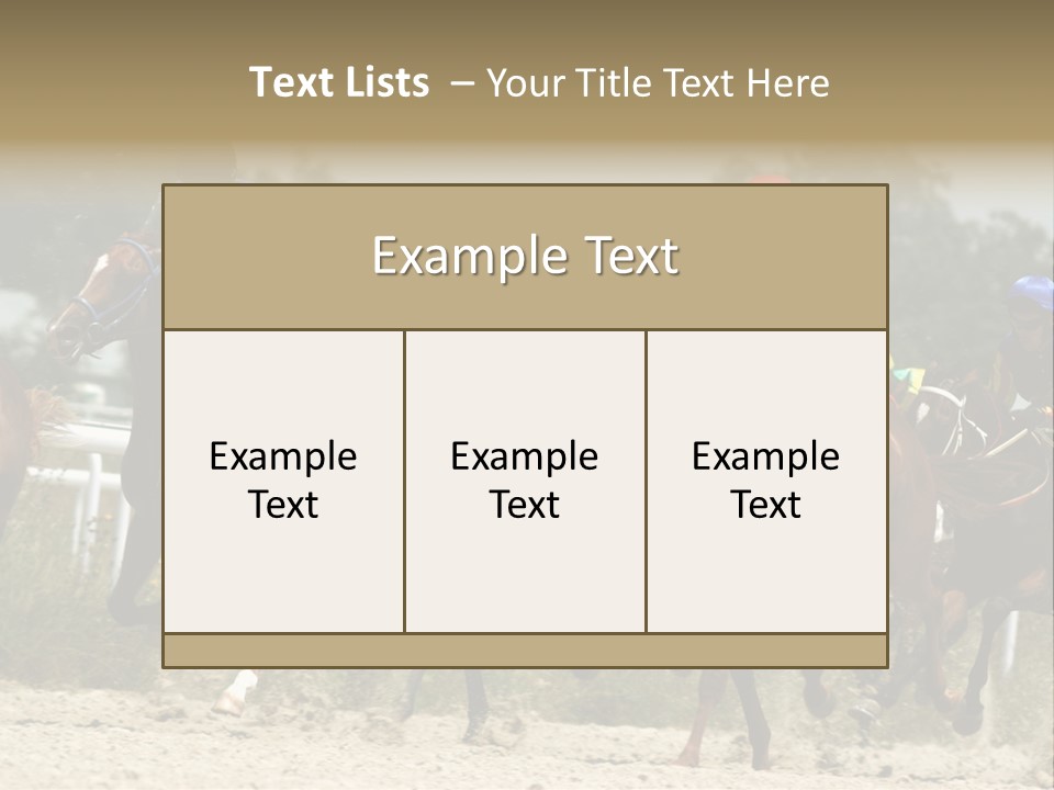 A Group Of Jockeys Racing Horses Around A Track PowerPoint Template