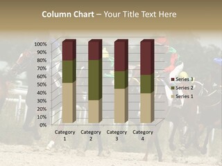 A Group Of Jockeys Racing Horses Around A Track PowerPoint Template