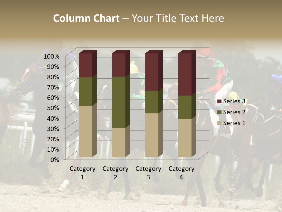 A Group Of Jockeys Racing Horses Around A Track PowerPoint Template