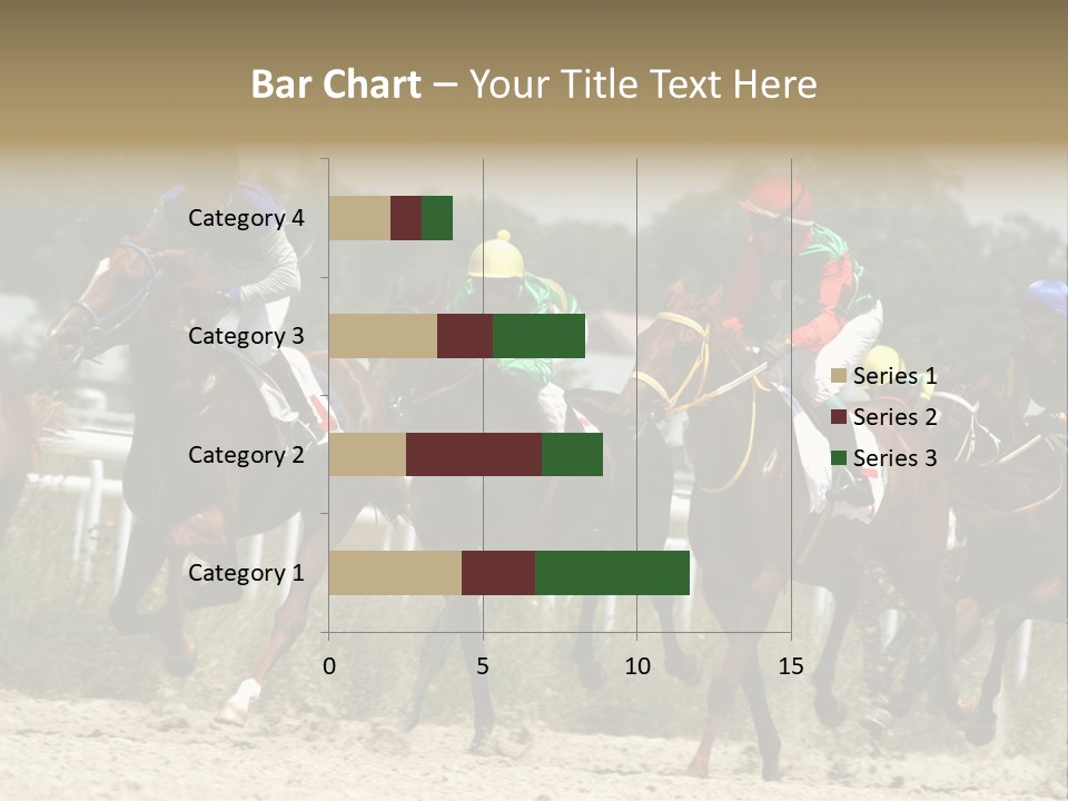 A Group Of Jockeys Racing Horses Around A Track PowerPoint Template