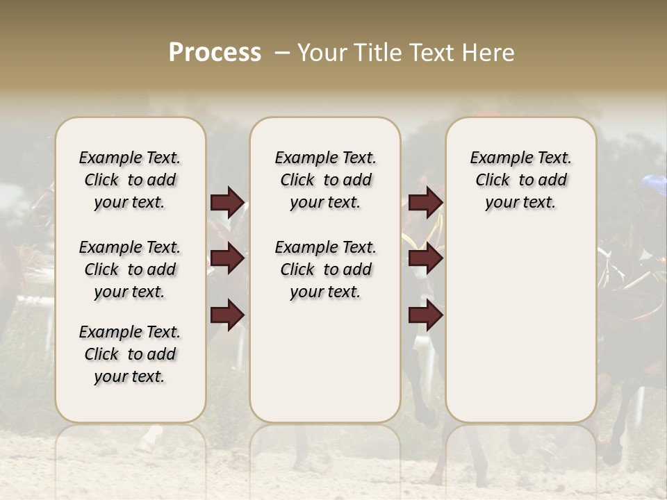 A Group Of Jockeys Racing Horses Around A Track PowerPoint Template