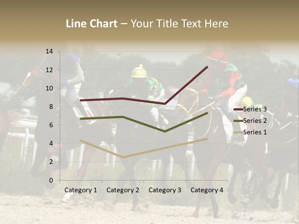 A Group Of Jockeys Racing Horses Around A Track PowerPoint Template